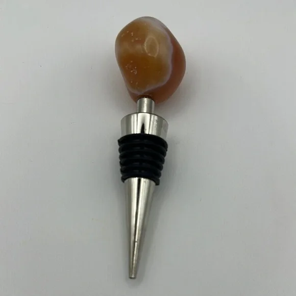 Carnelian Agate Wine Bottle Stopper - Picture 5 of 11